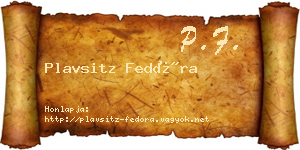 Plavsitz Fedóra névjegykártya